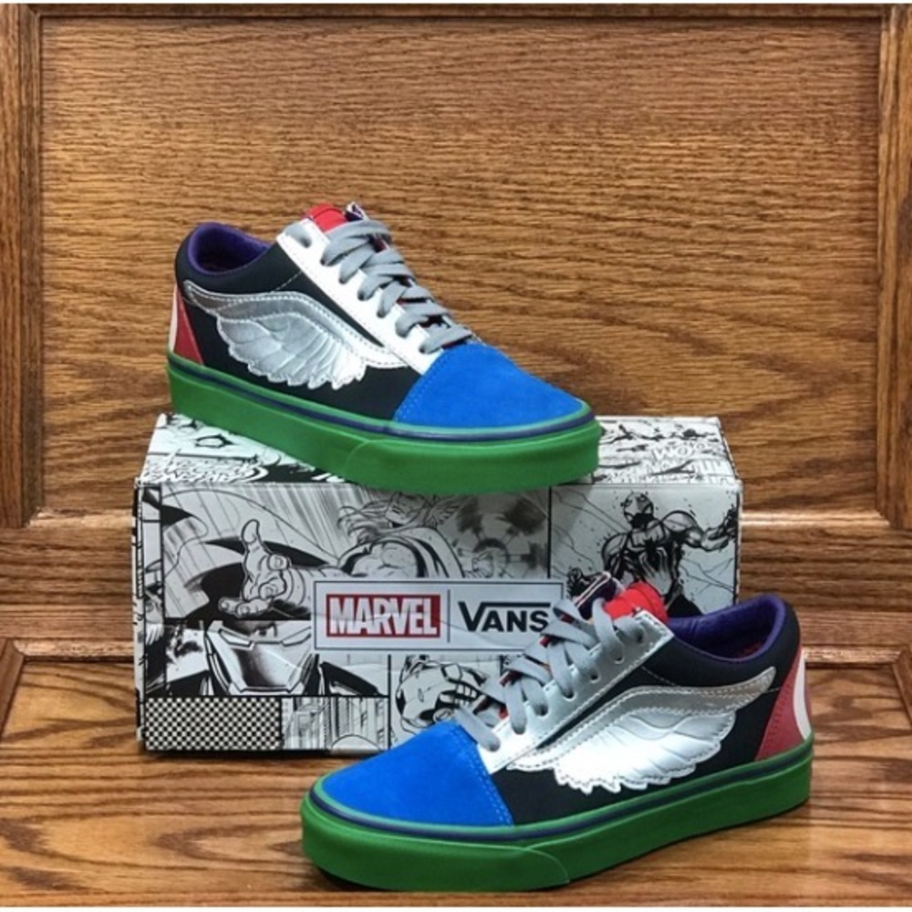 Vans Old Skool Marvel Avengers Shoes Size Men 3.5 Women 5